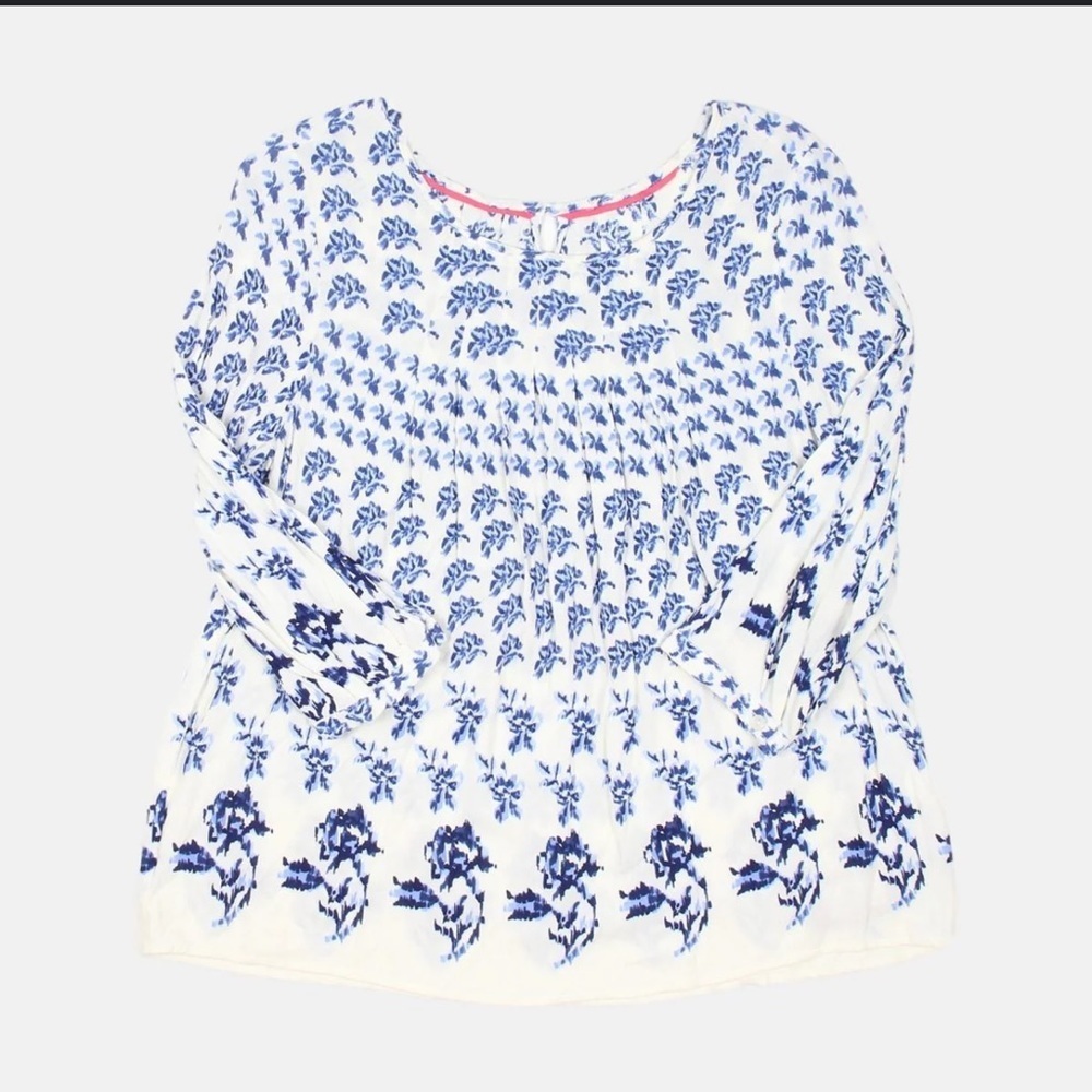 Joules blue and white blouse size us 4